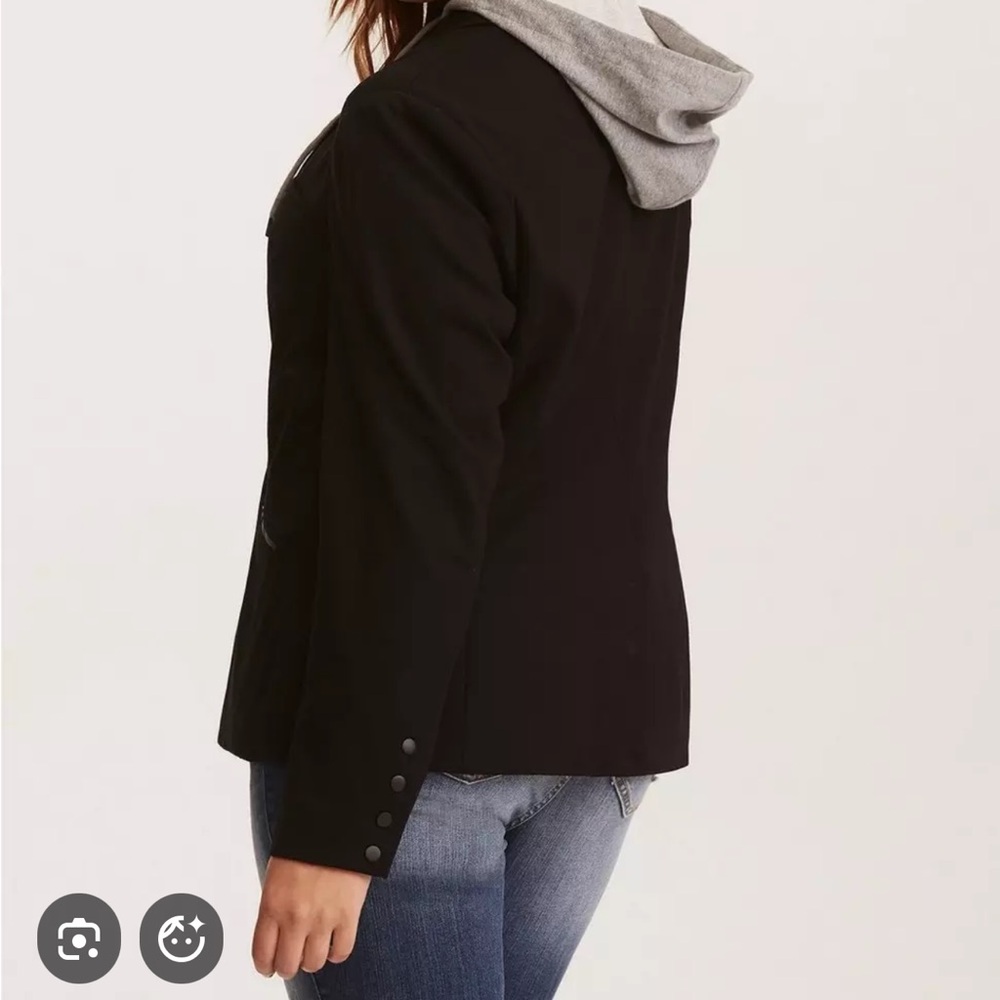 Torrid Black Blazer with Hoodie size 2 - Picture 2 of 4